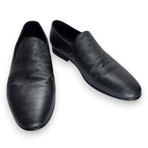 Robert Graham Fry Leather Loafer Black Camo Slip-On Shoes US 10 Preppy Office